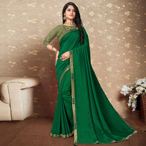 green-solid-vichitra-silk-saree-2