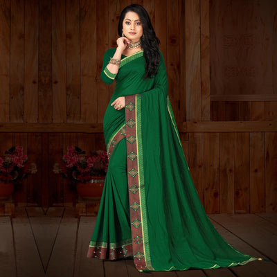 green-solid-vichitra-silk-saree-144589