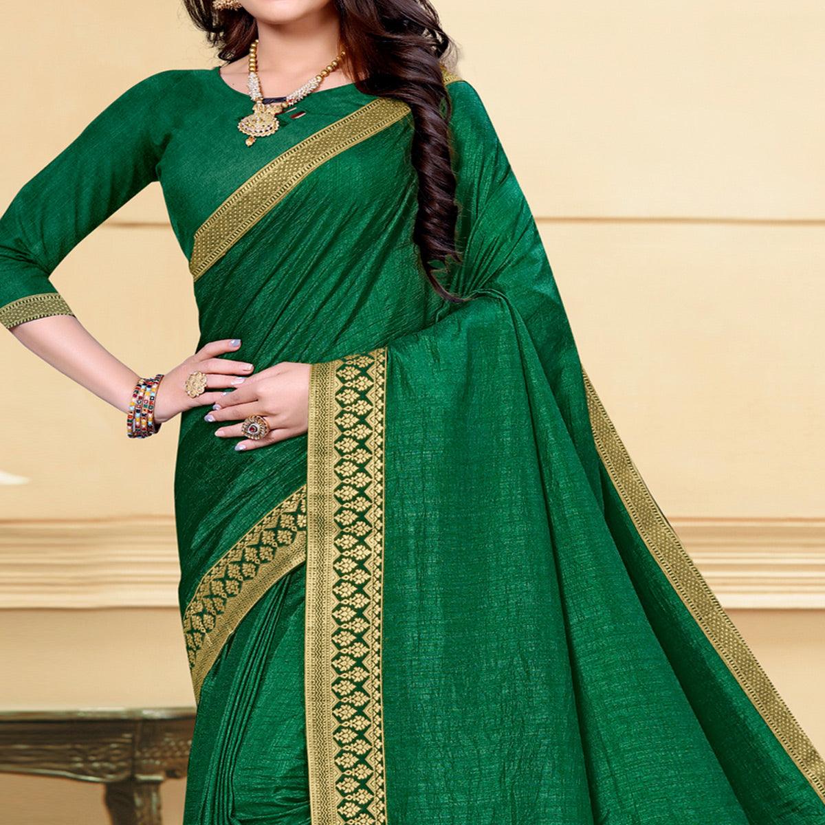 green-solid-vichitra-silk-saree-1