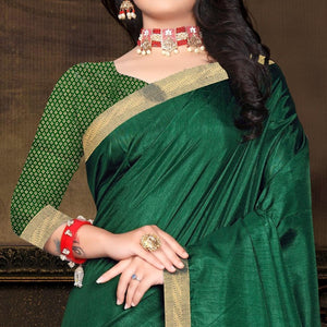 green-solid-vichitra-silk-saree-144607