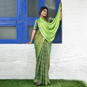 green-stripe-printed-satin-saree-144202
