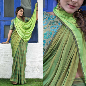green-stripe-printed-satin-saree-144202