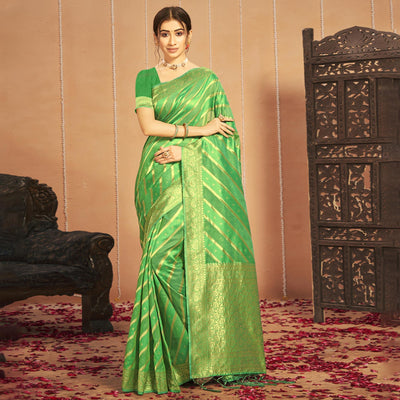 green-stripe-with-woven-art-silk-saree