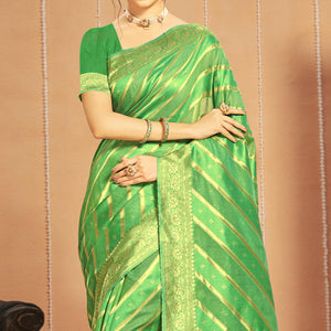 green-stripe-with-woven-art-silk-saree