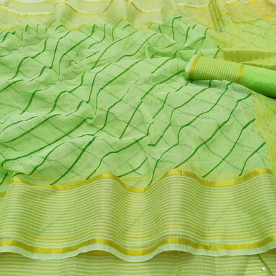 green-striped-printed-kota-doria-saree-with-tassels