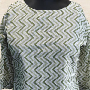 green-striped-printed-poly-cotton-top
