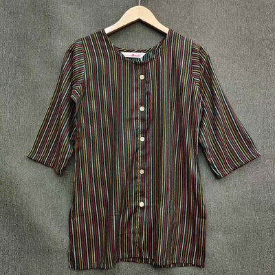 green-striped-printed-rayon-top