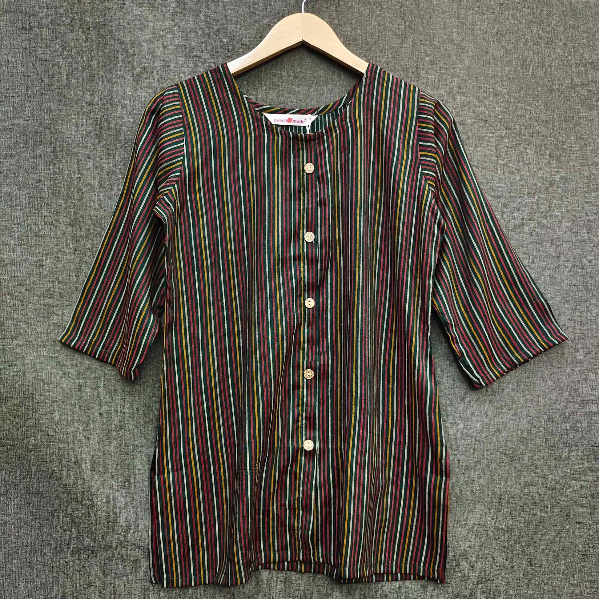 green-striped-printed-rayon-top