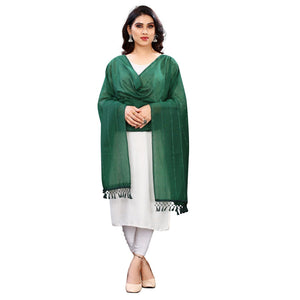 green-stripes-woven-sequence-festive-wear-cotton-silk-dupatta-106056