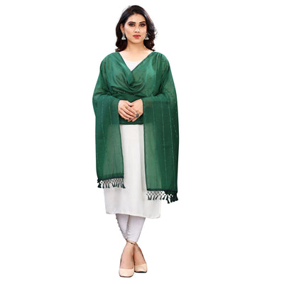 green-stripes-woven-sequence-festive-wear-cotton-silk-dupatta-106056