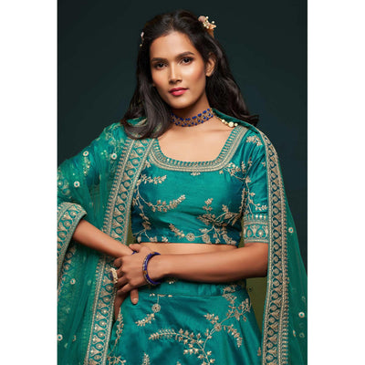 green-wedding-floral-sequins-embroidered-art-silk-lehenga-choli-124600