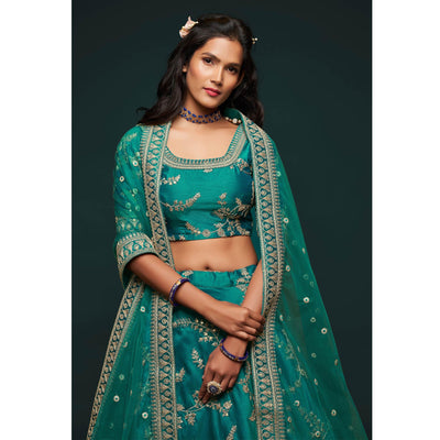 green-wedding-floral-sequins-embroidered-art-silk-lehenga-choli-124600