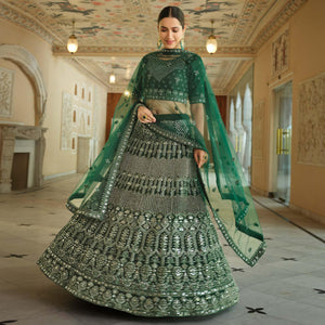 green-wedding-wear-embellished-netted-lehenga-choli-139094