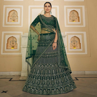 green-wedding-wear-embellished-netted-lehenga-choli-139094