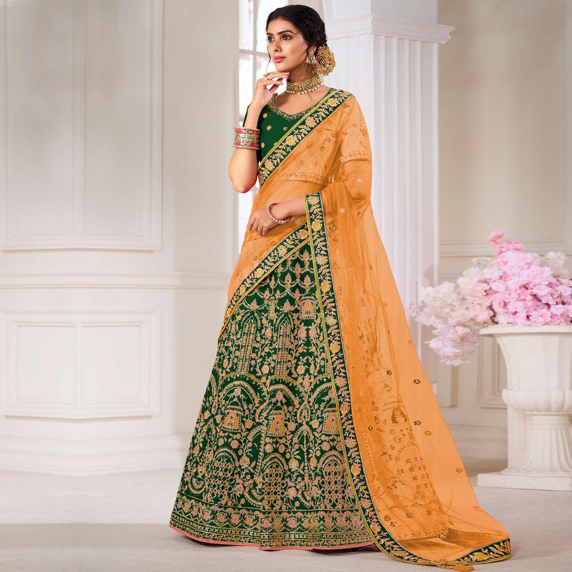 green-wedding-wear-embroidered-silk-lehenga-choli-128368