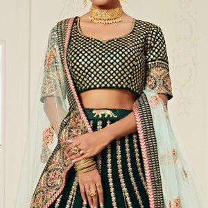 green-wedding-wear-floral-sequins-embroidered-with-diamond-velvet-lehenga-choli-124588