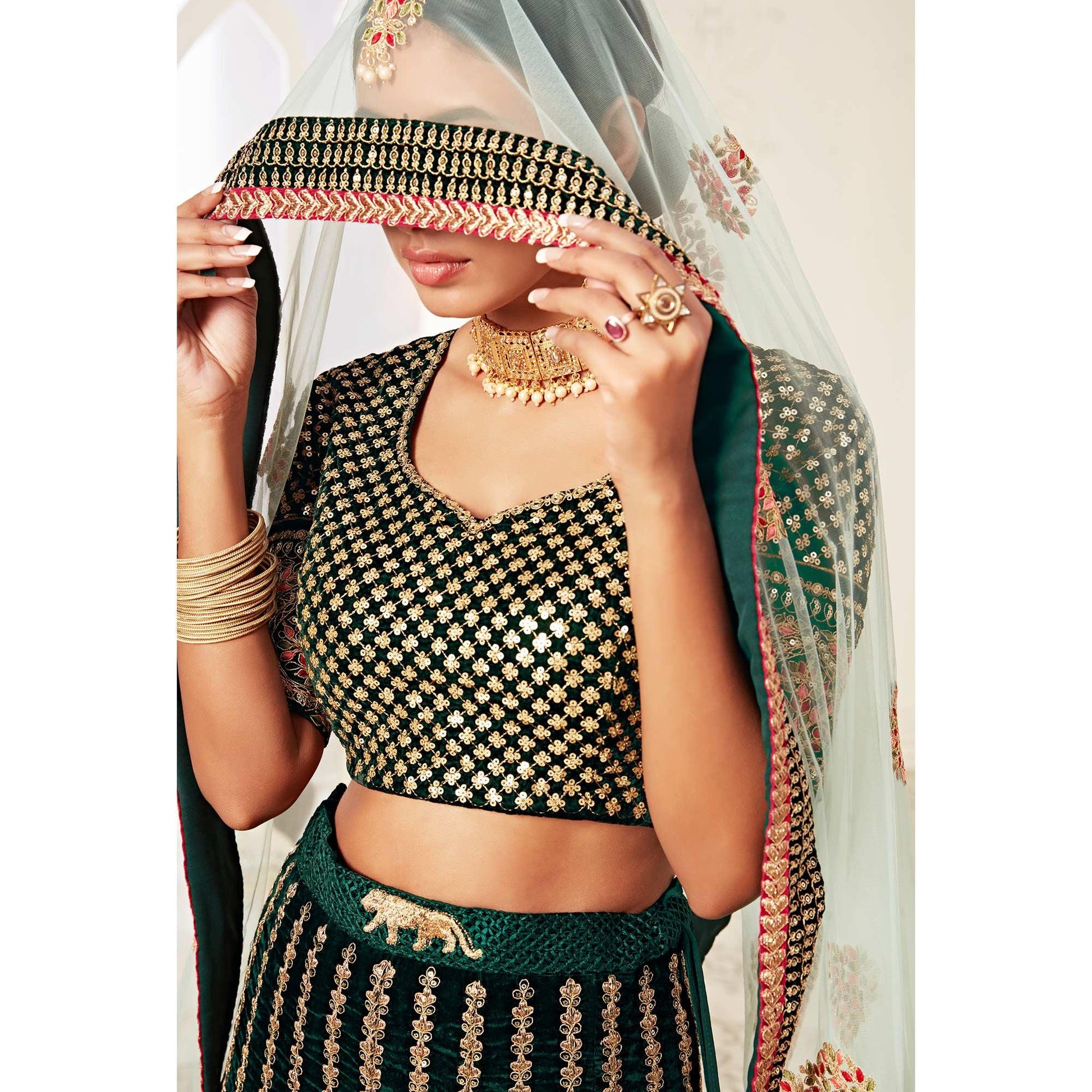 green-wedding-wear-floral-sequins-embroidered-with-diamond-velvet-lehenga-choli-124588
