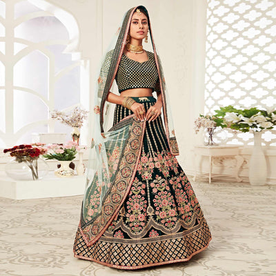 green-wedding-wear-floral-sequins-embroidered-with-diamond-velvet-lehenga-choli-124588