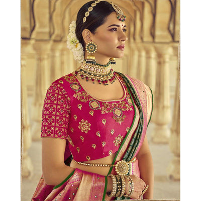 green-wedding-wear-resham-with-embellished-silk-kanjivaram-saree-139245