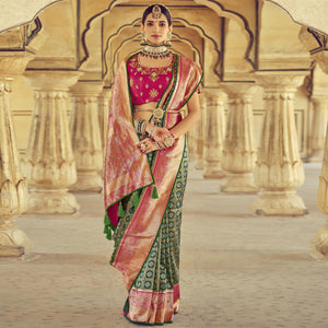 green-wedding-wear-resham-with-embellished-silk-kanjivaram-saree-139245