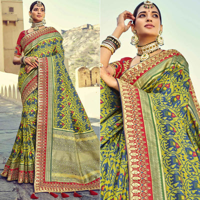 green-wedding-wear-resham-with-embellished-silk-patola-saree-139234