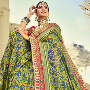 green-wedding-wear-resham-with-embellished-silk-patola-saree-139234