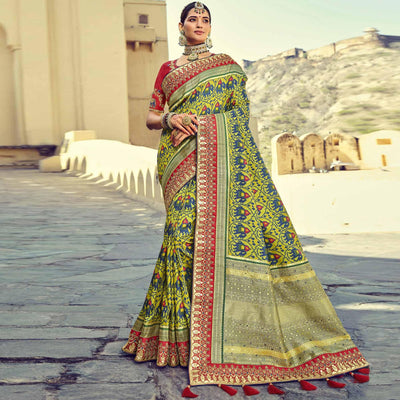 green-wedding-wear-resham-with-embellished-silk-patola-saree-139234