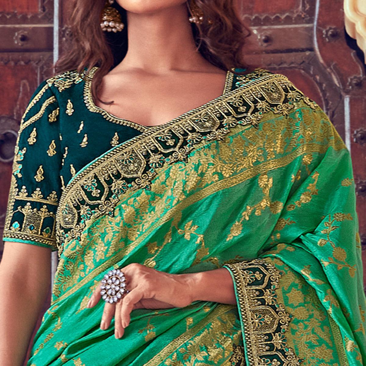 green-wedding-wear-woven-embroidered-silk-lehenga-choli-126744