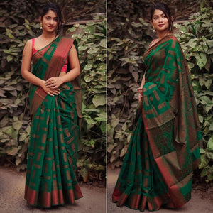 green-woven-art-silk-saree-5