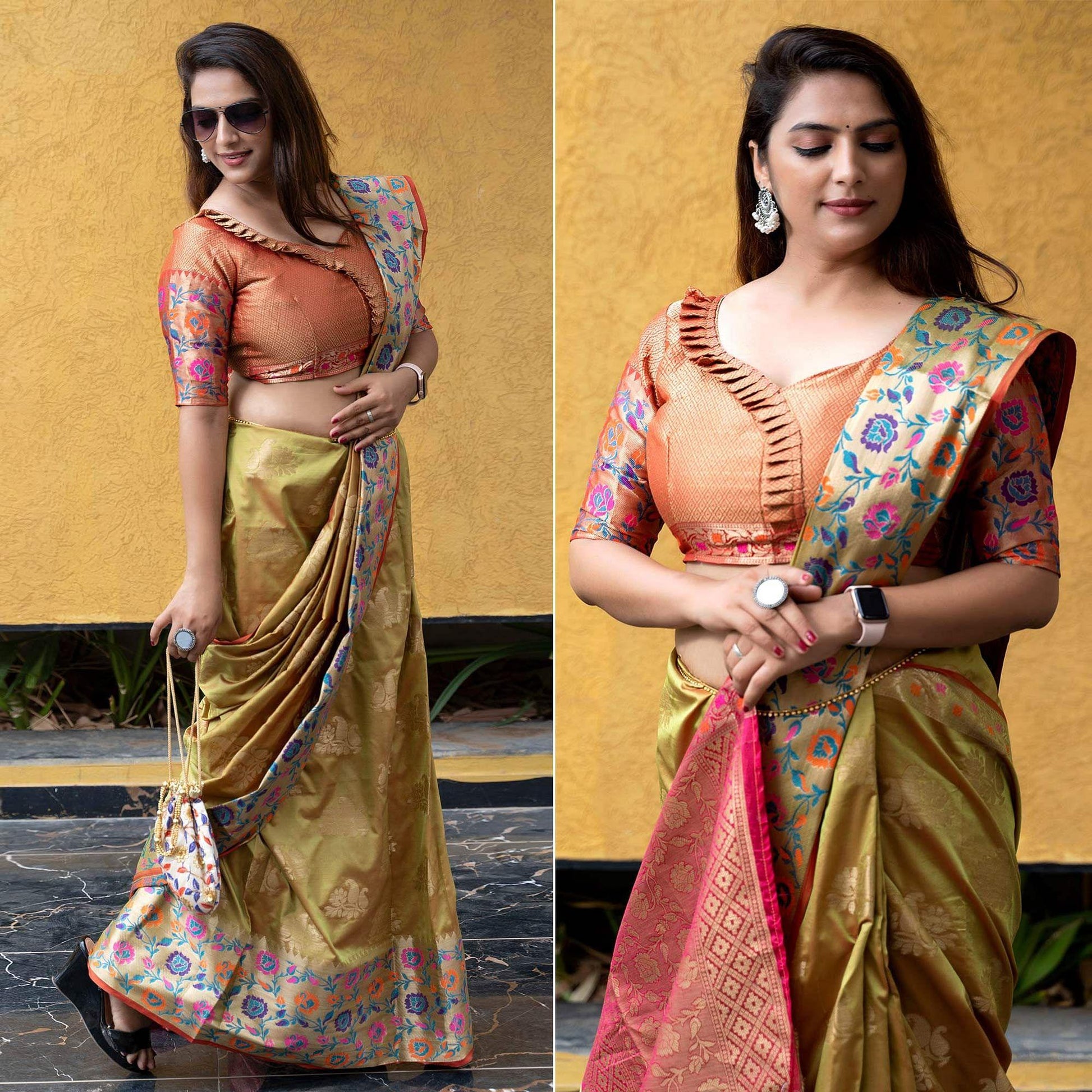 green-woven-art-silk-saree-1