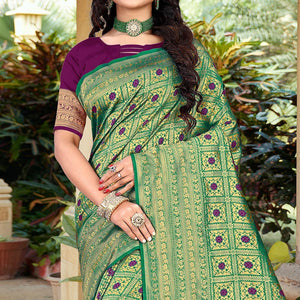 green-woven-art-silk-saree-143136