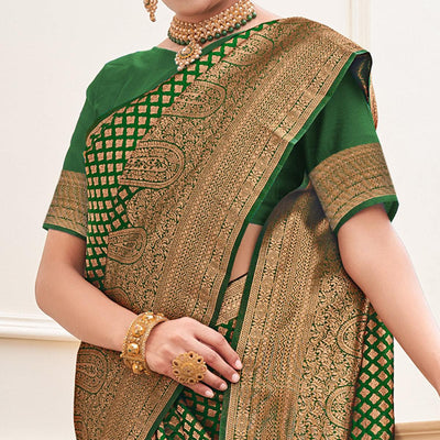 green-woven-art-silk-saree-8