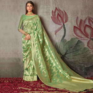 green-woven-art-silk-saree-3