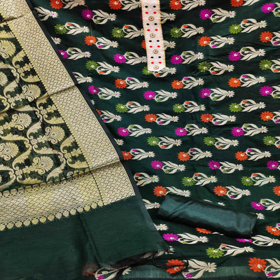 green-woven-banarasi-dress-material-143063