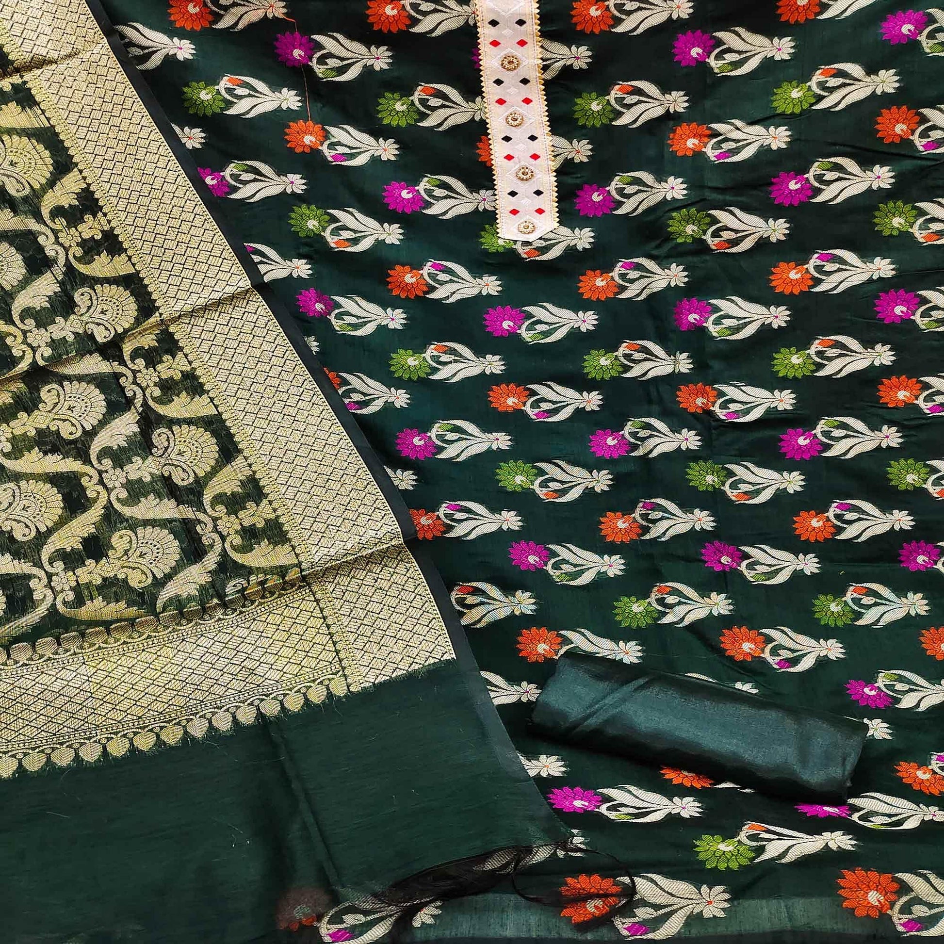 green-woven-banarasi-dress-material-143063