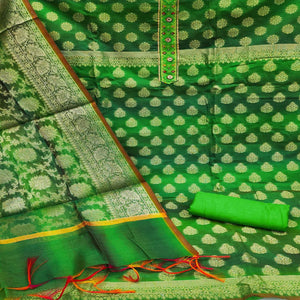 green-woven-banarasi-dress-material-143206