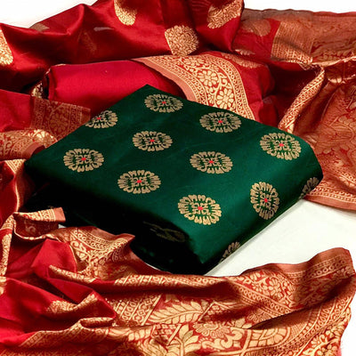 arresting-green-colored-festive-wear-woven-banarasi-silk-dress-material