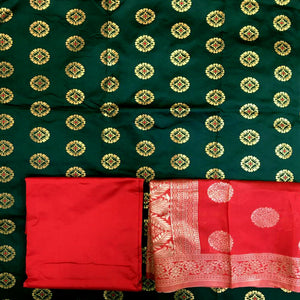 arresting-green-colored-festive-wear-woven-banarasi-silk-dress-material