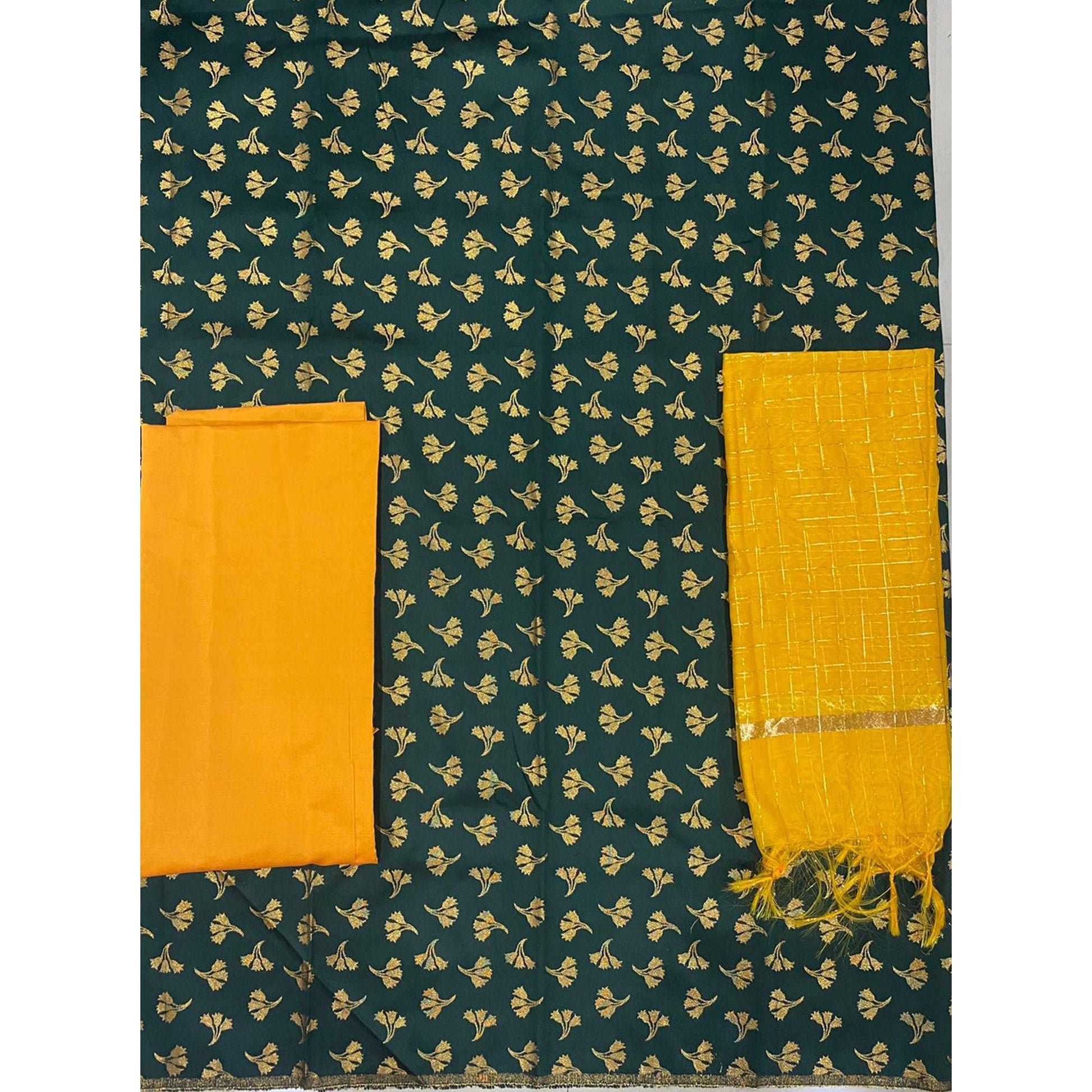 green-woven-banarasi-silk-dress-material