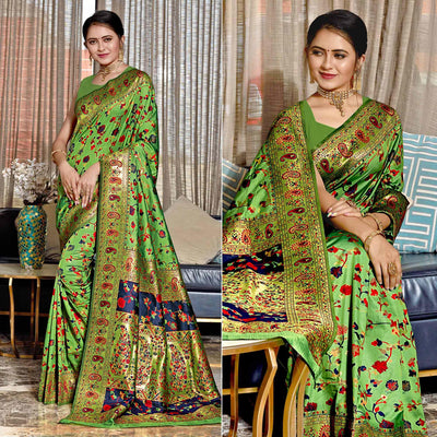green-woven-banarasi-silk-saree-145482