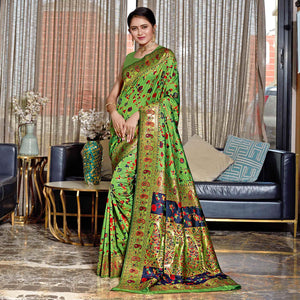 green-woven-banarasi-silk-saree-145482
