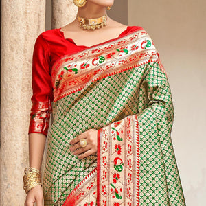 green-woven-banarasi-silk-saree-4