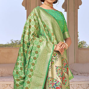 green-woven-banarasi-silk-saree