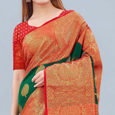 green-woven-banarasi-silk-saree-143185