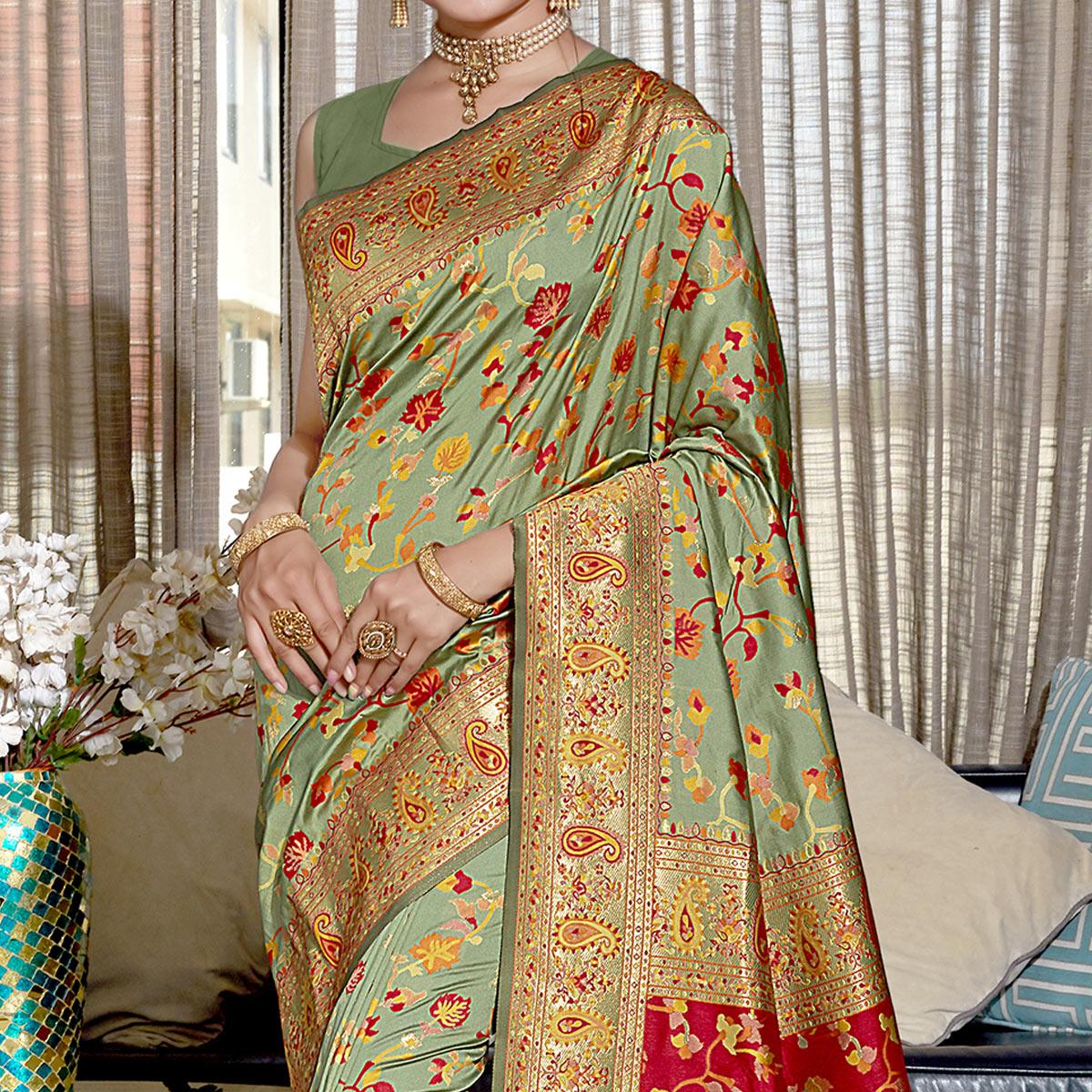 green-woven-banarasi-silk-saree-145481