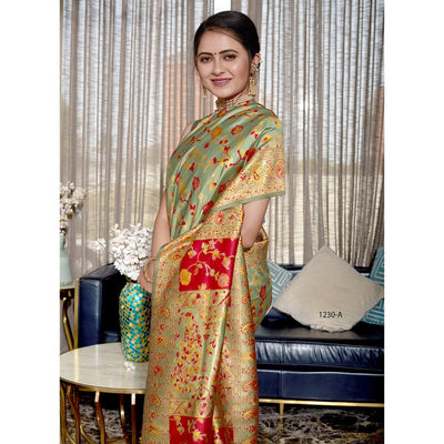 green-woven-banarasi-silk-saree-145481