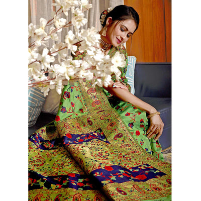 green-woven-banarasi-silk-saree-145482