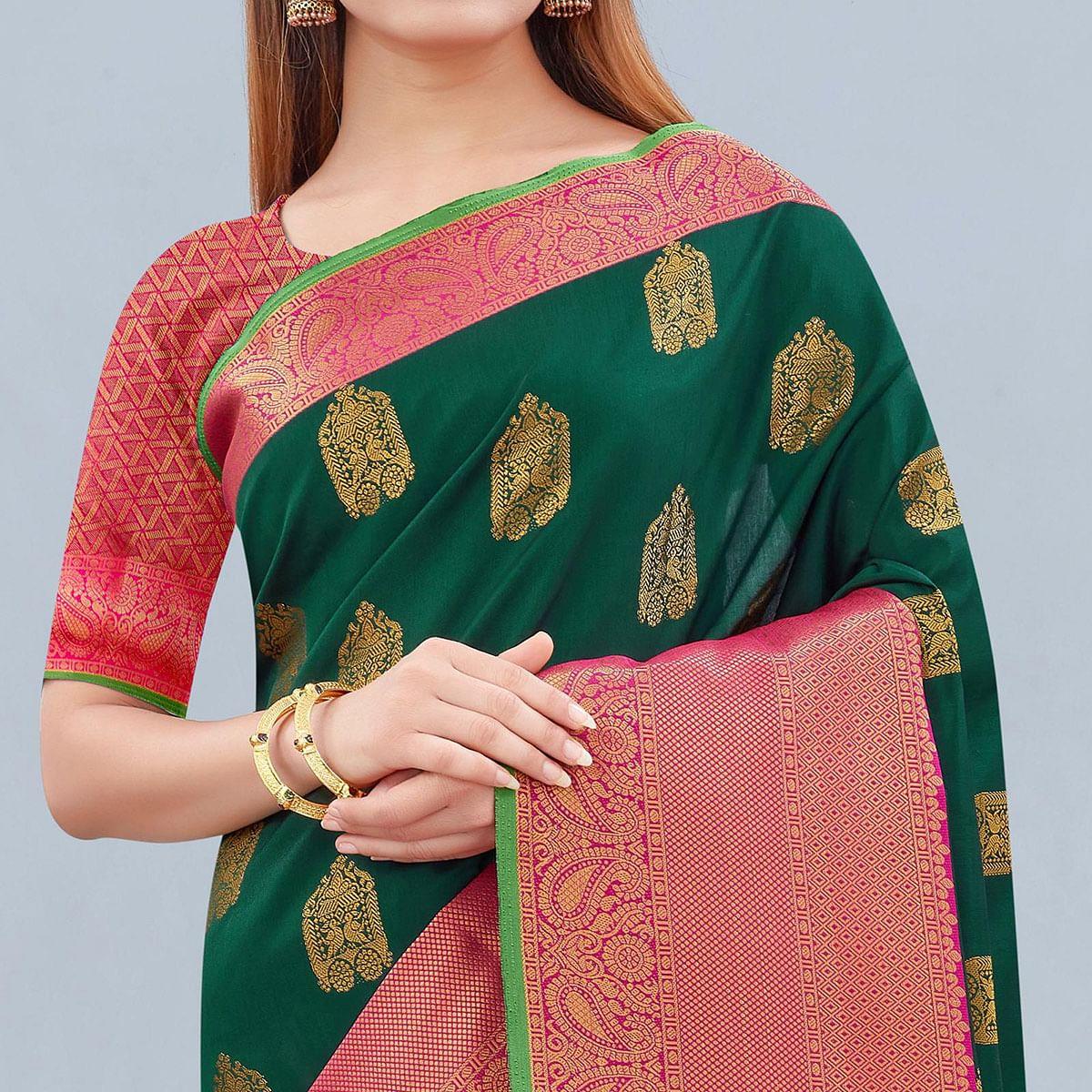 green-woven-banarasi-silk-saree-143194