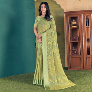 green-woven-brasso-saree