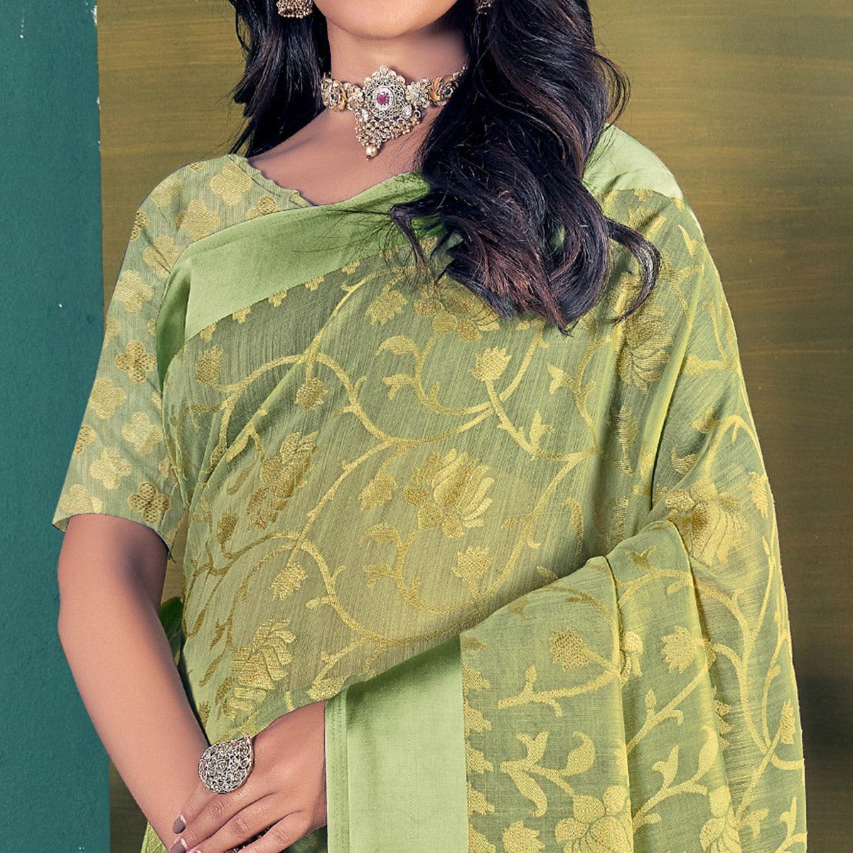 green-woven-brasso-saree
